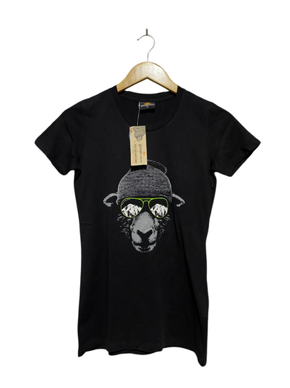 GLOBAL CULTURE |XS| BUST 16| B31| BLACK SHEEP GRAPHIC T-SHIRT / CASUAL SUNGLASSES TEE