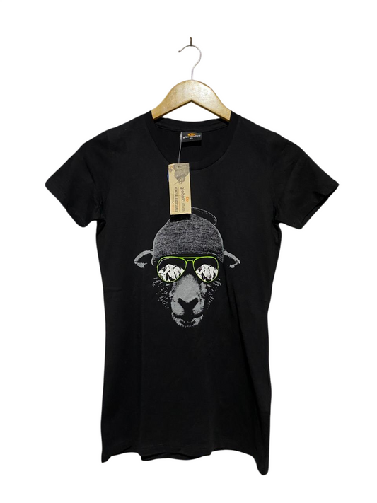 GLOBAL CULTURE |XS| BUST 16| B31| BLACK SHEEP GRAPHIC T-SHIRT / CASUAL SUNGLASSES TEE