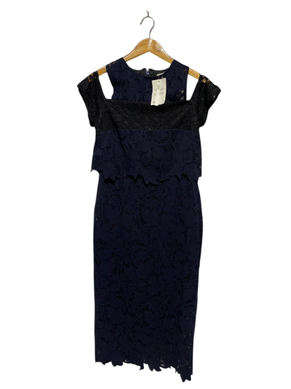 ASOS |M| BUST 17| B31| NAVY & BLACK COLD-SHOULDER LACE MIDI DRESS
