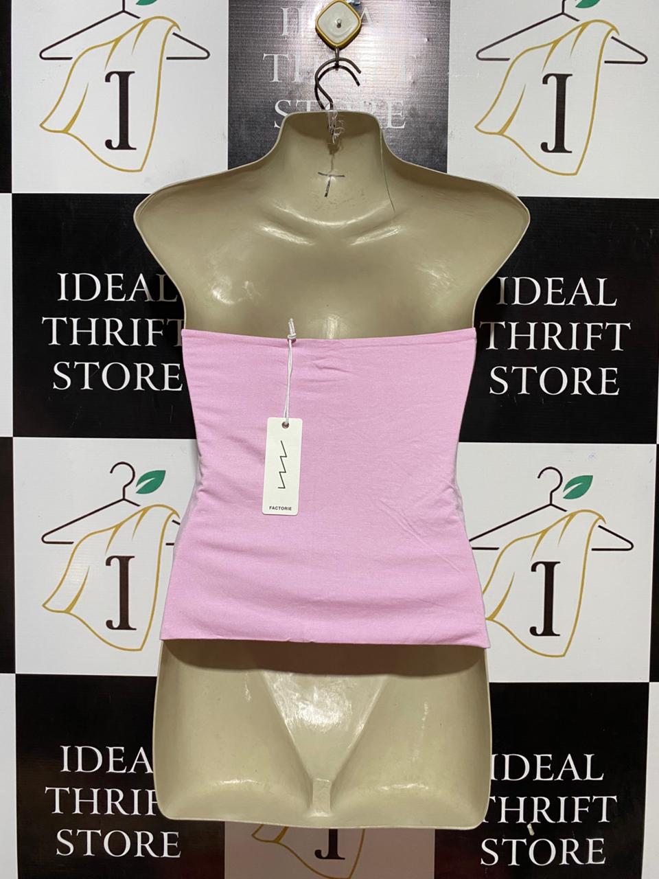 FACTORIE |S| B31| WOMEN'S CHIC RUFFLED BABY PINK TUBE TOP