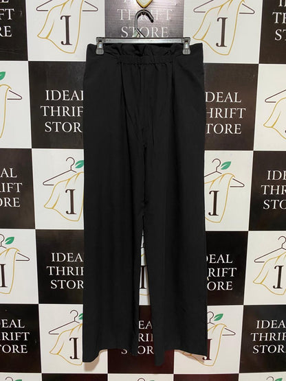 GLASSONS |L| WAIST 30| B31| WOMEN'S CLASSIC BLACK WIDE-LEG TAILORED TROUSERS