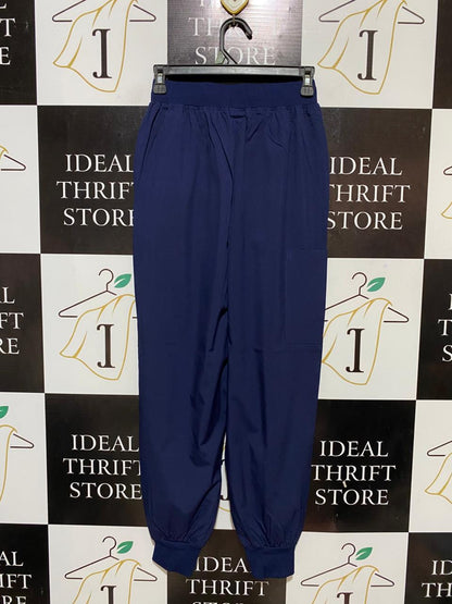 |XS| WAIST 24| B31| HIGH-WAISTED DRAWSTRING JOGGERS NAVY BLUE