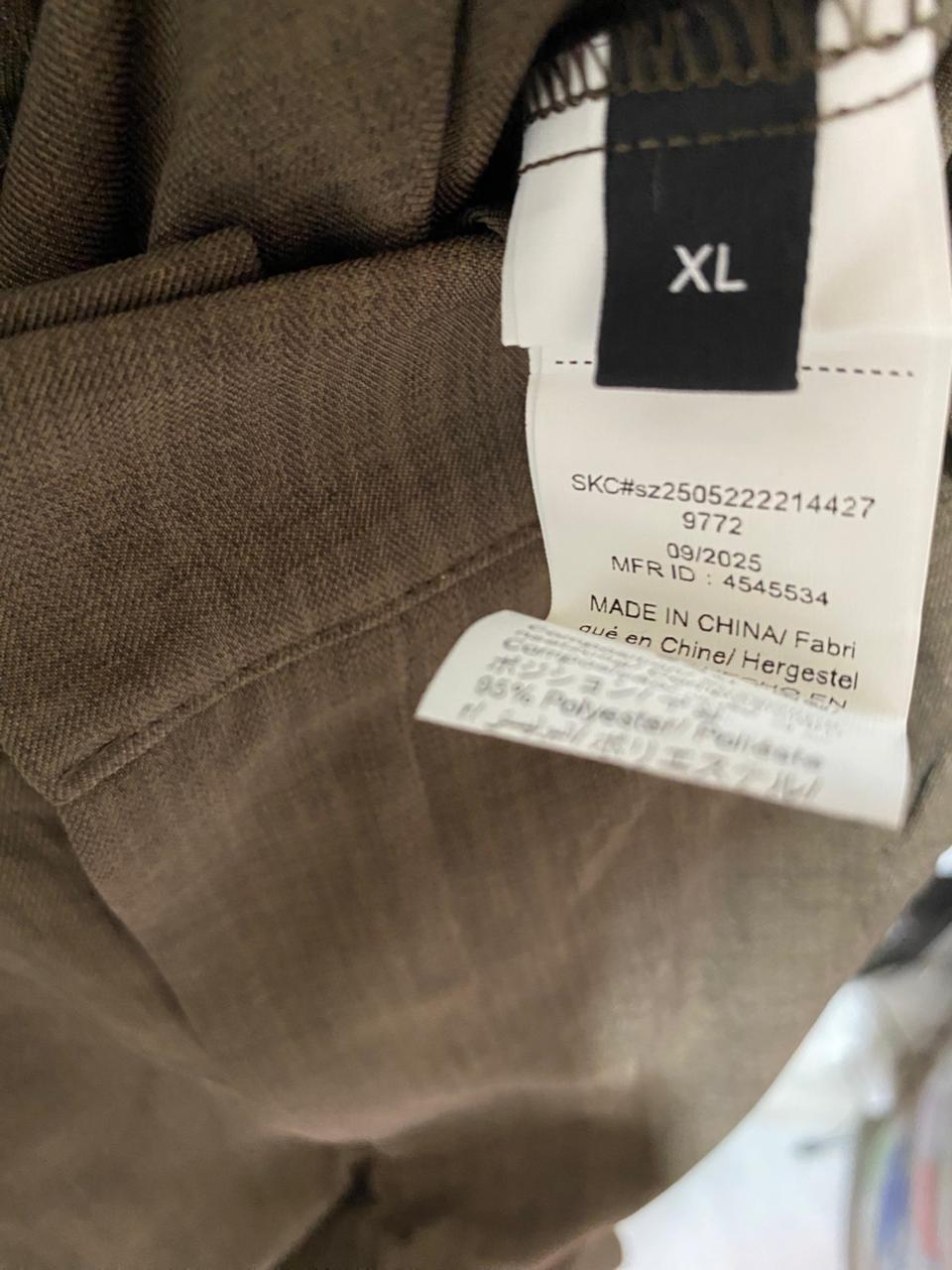 |XL| WAIST 32| B31| HIGH-WAISTED PLEATED WIDE-LEG TROUSERS BROWN
