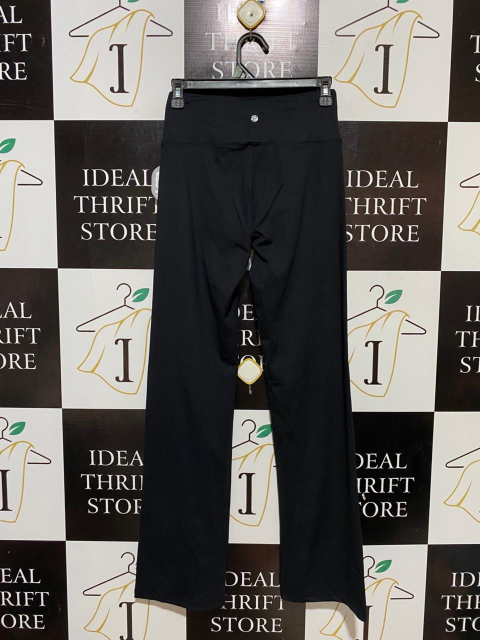 |S| WAIST 25| B31| HIGH-RISE STRAIGHT-LEG PANTS BLACK