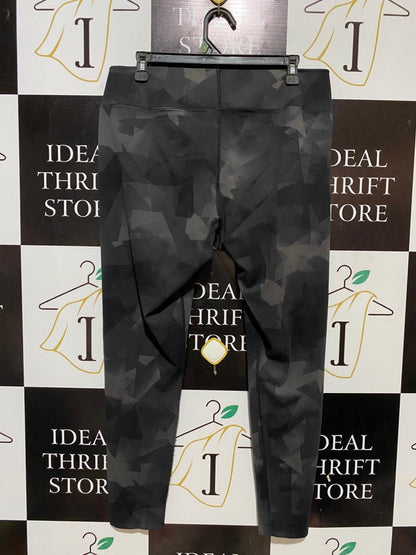 UNIQLO |XL| WAIST 33| B31| GEOMETRIC CAMO PRINT HIGH-RISE ACTIVE LEGGINGS CHARCOAL GREY