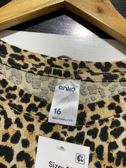 ANKO |XL| BUST 22| B31| LADIES LEOPARD PRINT CREW NECK T-SHIRT