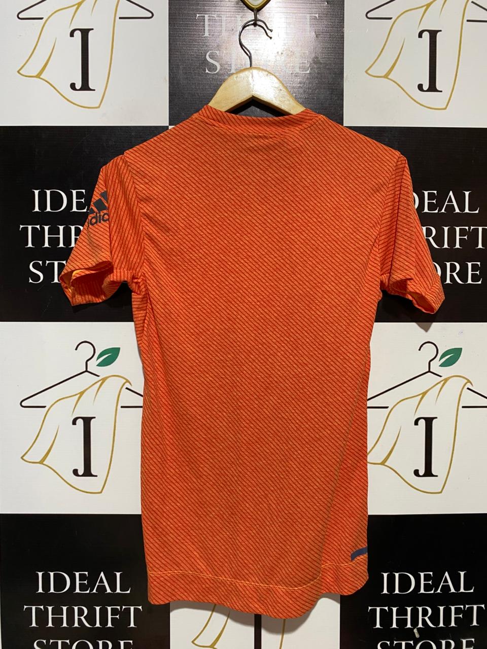ADIDAS |XS| BUST 17| B31| ORANGE DIAGONAL STRIPE ACTIVEWEAR T-SHIRT