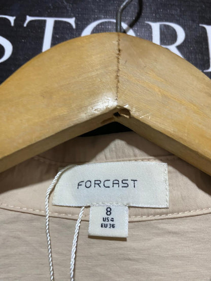 FORCAST |S| BUST 23| B30| BEIGE BUTTON-DOWN CROPPED UTILITY SHIRT