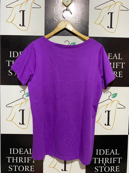 ORGANIC COTTON |L| BUST 20| B31| PURPLE SCOOP NECK T-SHIRT