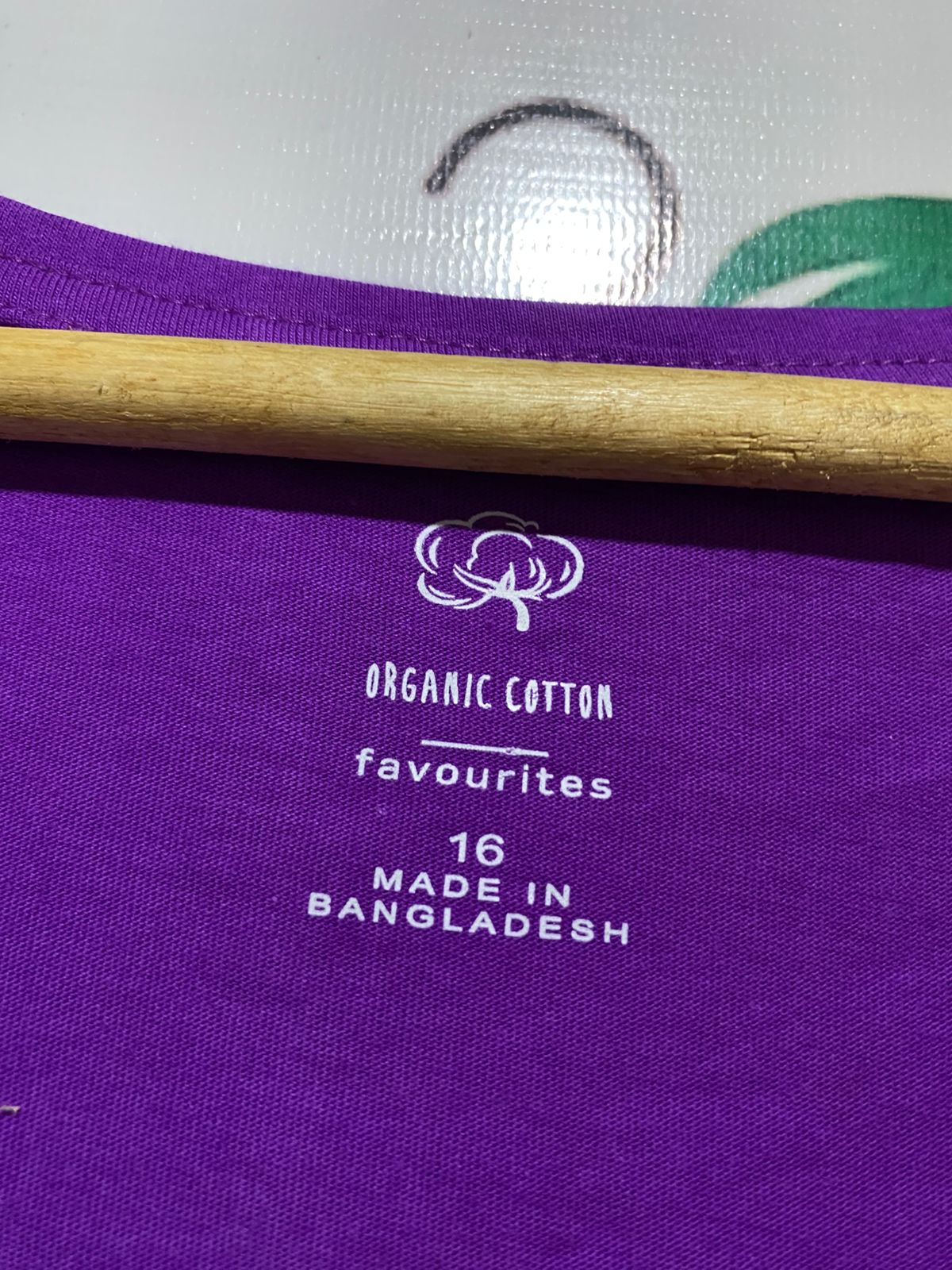 ORGANIC COTTON |L| BUST 20| B31| PURPLE SCOOP NECK T-SHIRT