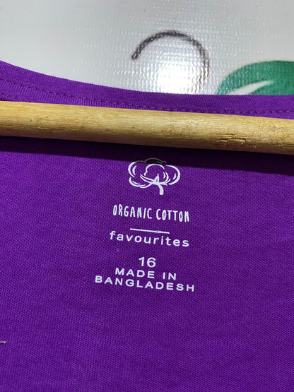 ORGANIC COTTON |L| BUST 20| B31| PURPLE SCOOP NECK T-SHIRT
