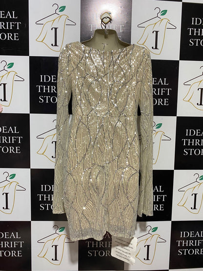 CHIC WISH |M| BUST 17| B31| CHAMPAGNE GOLD SEQUIN MINI DRESS