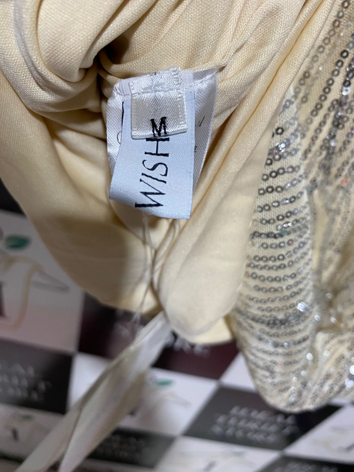 CHIC WISH |M| BUST 17| B31| CHAMPAGNE GOLD SEQUIN MINI DRESS