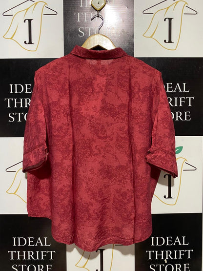 |XL| BUST 24| B31| MAUVE RED JACQUARD EMBOSSED BLOUSE
