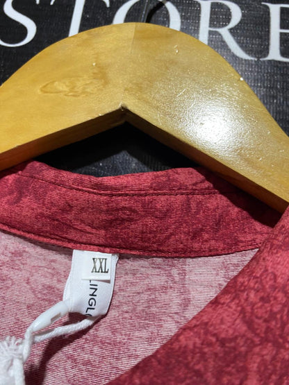 |XL| BUST 24| B31| MAUVE RED JACQUARD EMBOSSED BLOUSE