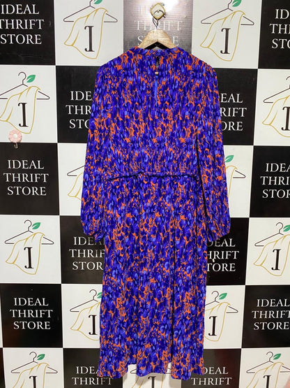 OLIVER BONAS |L| BUST 20| B31| VIBRANT FLORAL PRINT MIDI DRESS WITH ELASTICATED WAIST