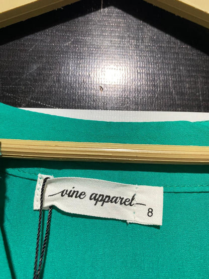 VINE APPAREL |M| BUST 19| B31| VIBRANT EMERALD GREEN TIERED MAXI DRESS WITH RUFFLE SLEEVES
