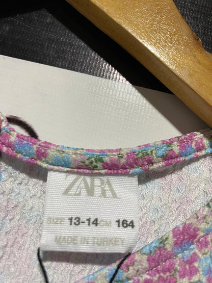 ZARA |S| BUST 17| B31| FLORAL PRINT PUFF SLEEVE CROP TOP