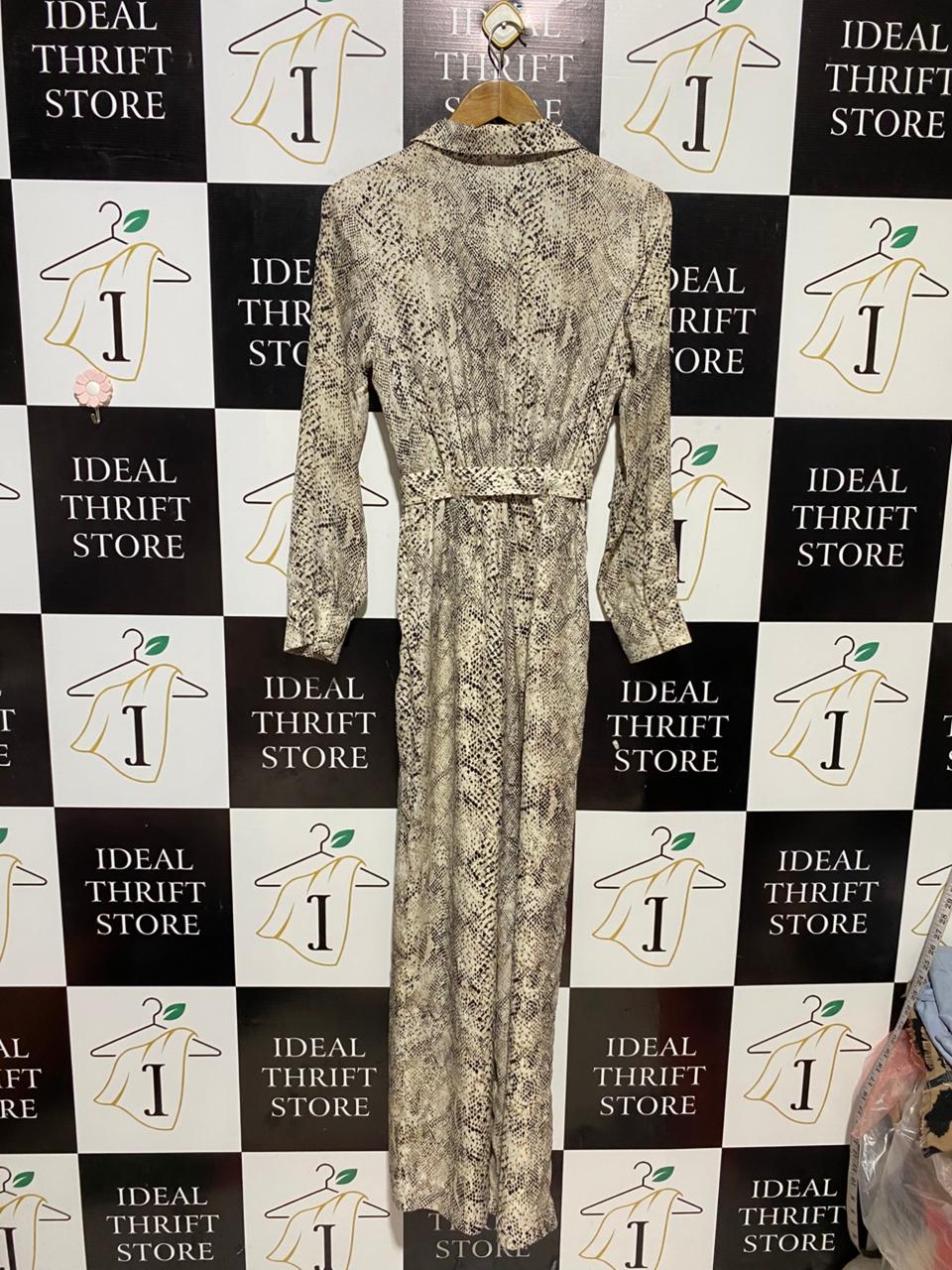 KOKAI |M| BUST 17| B30| SNAKESKIN PRINT LONG SLEEVE MAXI SHIRT DRESS