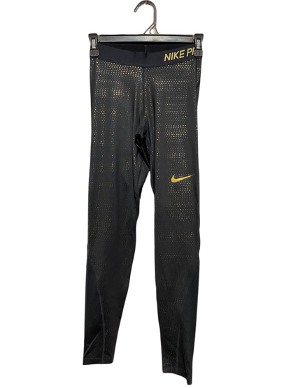 NIKE |XS| WAIST 24| B31| WOMEN'S BLACK & GOLD METALLIC DOT LEGGINGS