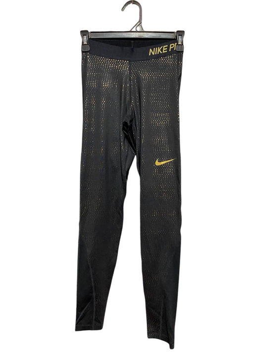 NIKE |XS| WAIST 24| B31| WOMEN'S BLACK & GOLD METALLIC DOT LEGGINGS