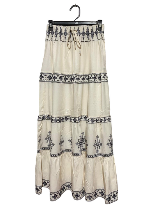 SHEIN |S| WAIST 26| B31| WOMEN'S BOHO BORDER PRINT TIERED MAXI SKIRT