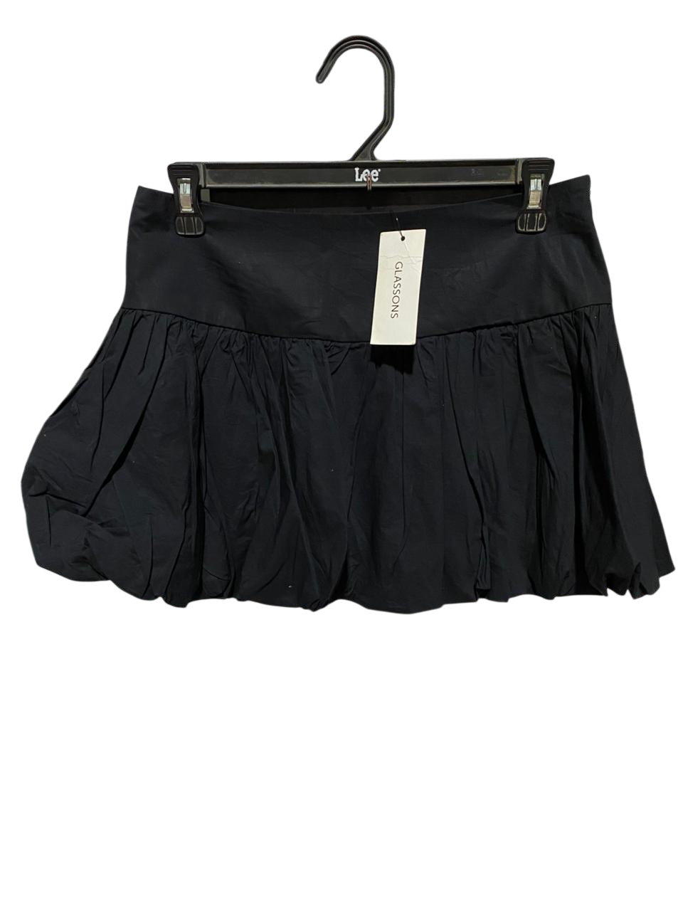 GLASSONS |L| WAIST 30| B31| BLACK PUFF BALL / BUBBLE MINI SKIRT