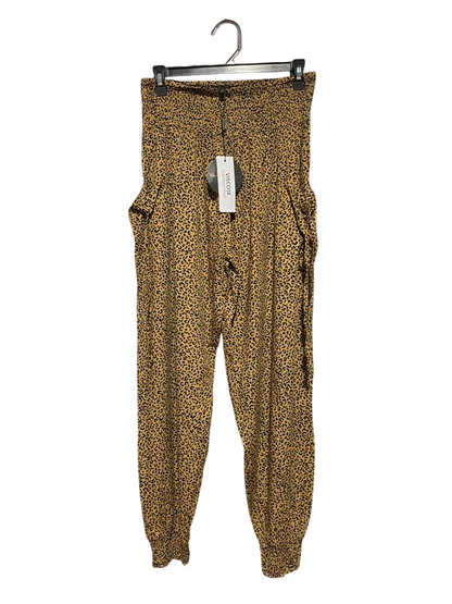 CAROLINE MORGAN |M| WAIST 28| B31| WOMEN'S LEOPARD PRINT SMOCKED JOGGERS / HAREM PANTS