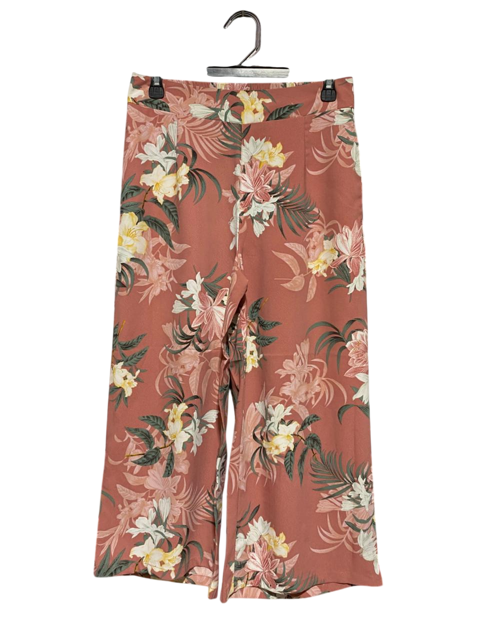 ACTIVE WOMAN |M| WAIST 28| B31| WOMEN'S TROPICAL FLORAL WIDE-LEG CROP PANTS / CULOTTES