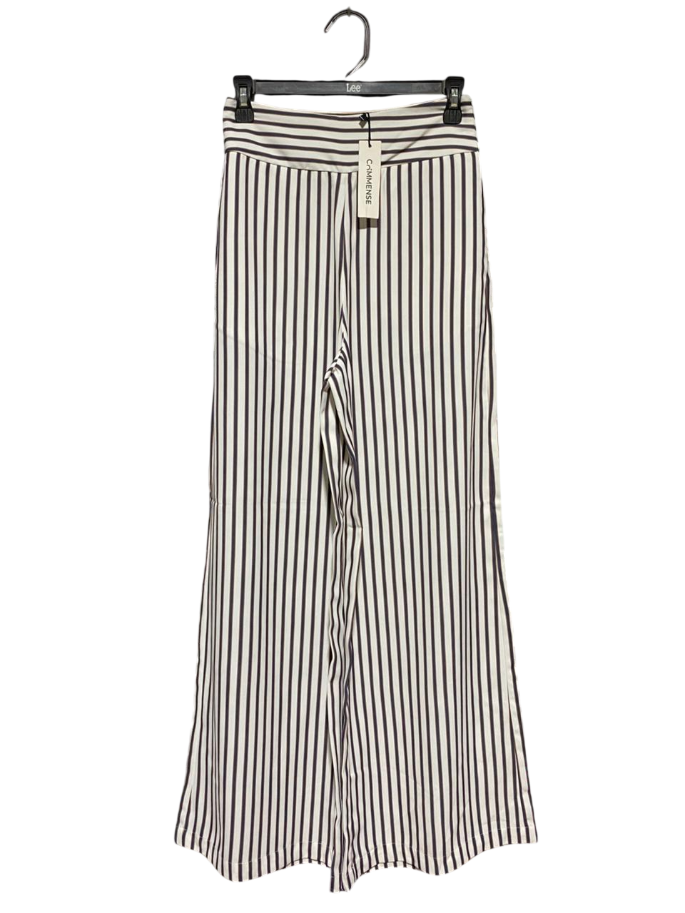 COMMENSE |XS| WAIST 26| B31| STRIPED HIGH-WAISTED WIDE-LEG PANTS