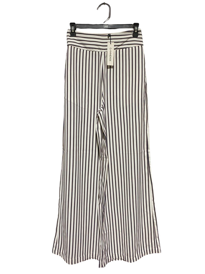 COMMENSE |XS| WAIST 26| B31| STRIPED HIGH-WAISTED WIDE-LEG PANTS