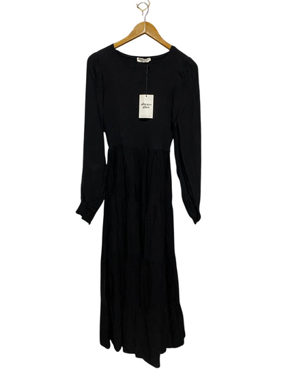ALWAYS ALICE |XS| BUST 13| B31| SOLID BLACK LONG SLEEVE TIERED MAXI DRESS