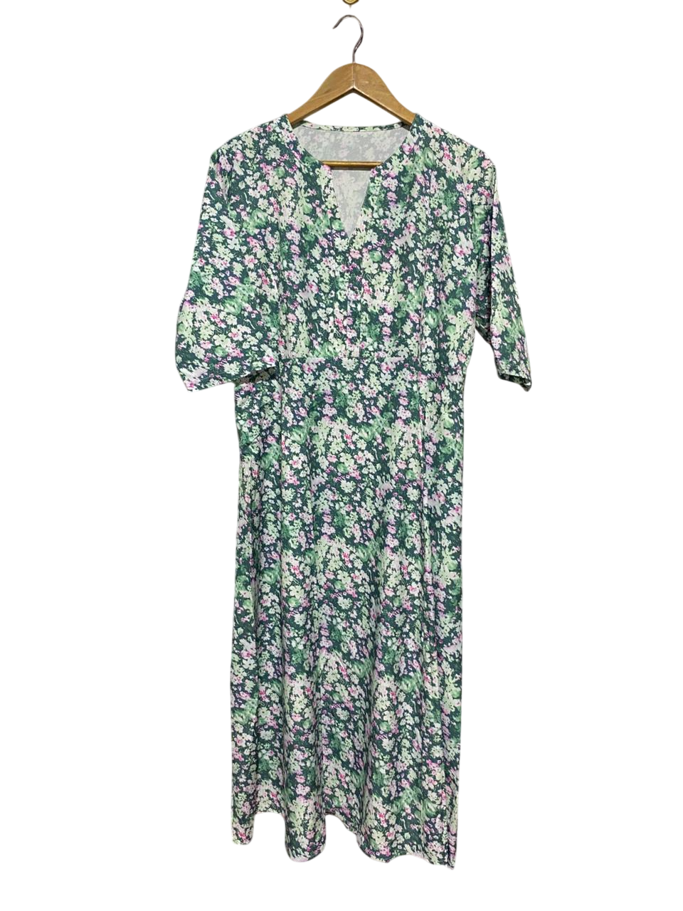 |XL| BUST 21| B31| FLORAL V-NECK MAXI A-LINE DRESS