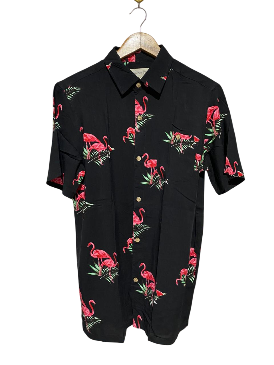 |L| BUST 20| B31| PRINT SHORT SLEEVE BUTTON-DOWN SHIRT