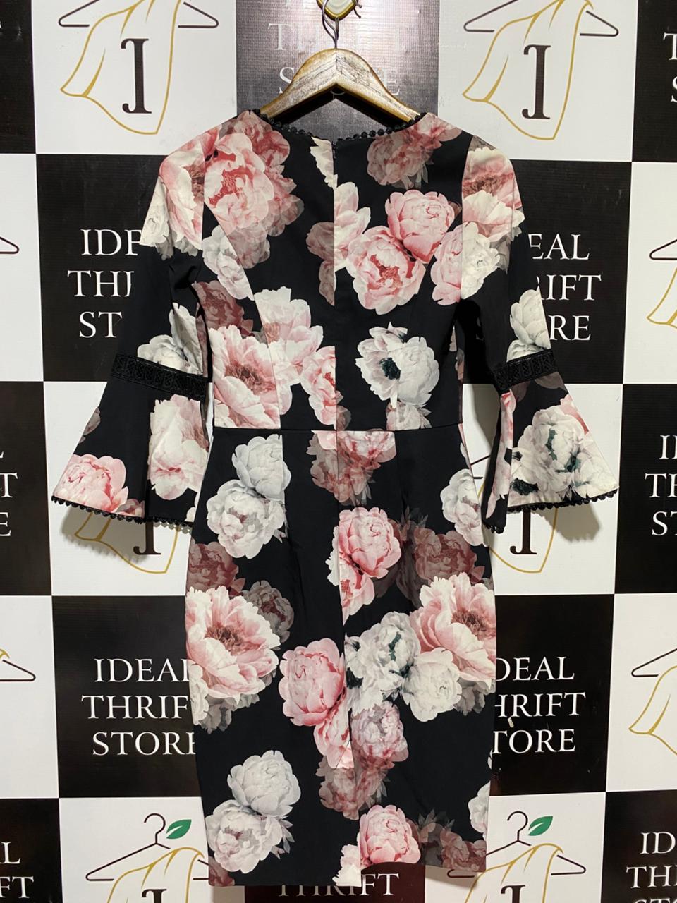 REVIEW |S| BUST 15| B31| V-NECK BODYCON DRESS WITH BELL SLEEVES