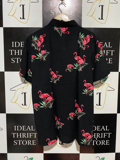 |L| BUST 20| B31| PRINT SHORT SLEEVE BUTTON-DOWN SHIRT