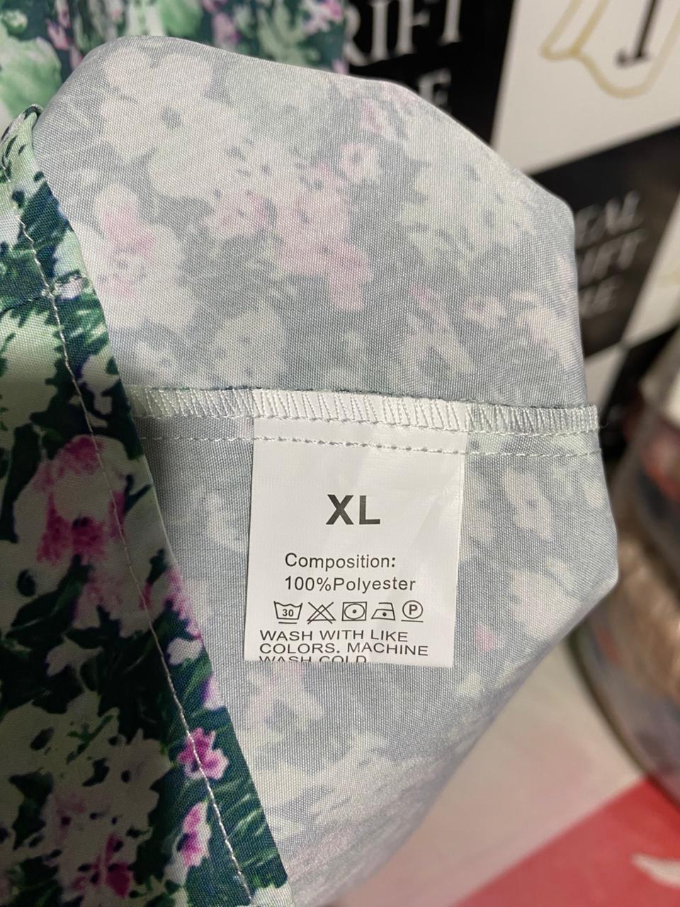 |XL| BUST 21| B31| FLORAL V-NECK MAXI A-LINE DRESS