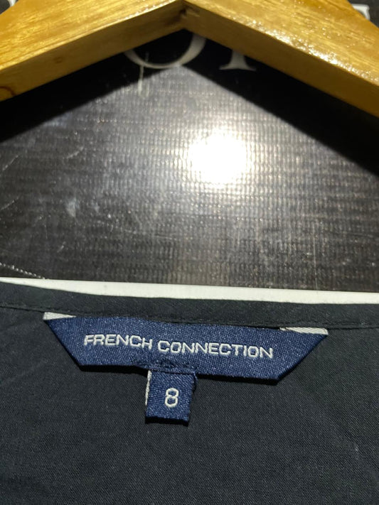 FRENCH CONNECTION  |M| BUST 17| B31| BLACK BRODERIE EYELET TIERED MIDI DRESS