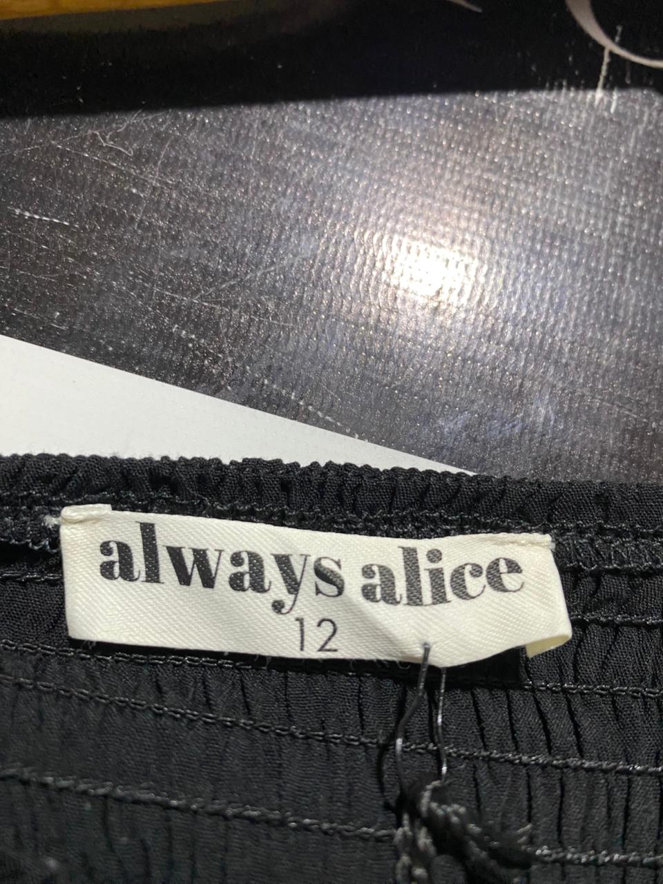 ALWAYS ALICE |XS| BUST 13| B31| SOLID BLACK LONG SLEEVE TIERED MAXI DRESS