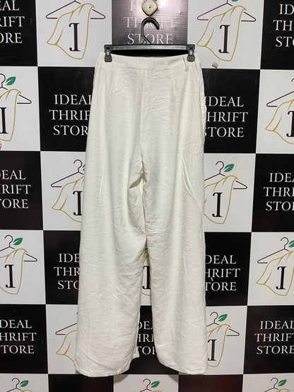 SNDYS |S| BUST 27| B31| OFF-WHITE WIDE-LEG PLEATED PANTS