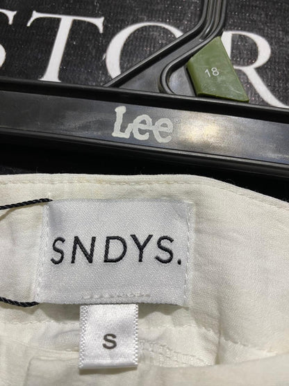 SNDYS |S| BUST 27| B31| OFF-WHITE WIDE-LEG PLEATED PANTS