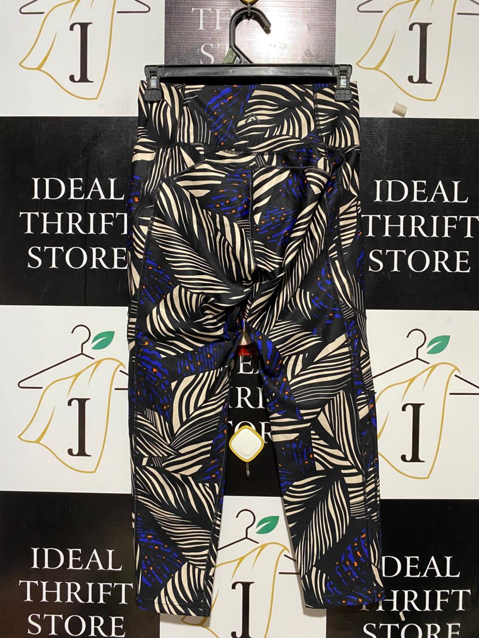 ROCK WEAR |S| WAIST 25| B31| LEAF PRINT HIGH-WAISTED ACTIVE CROPPED LEGGINGS