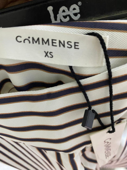 COMMENSE |XS| WAIST 26| B31| STRIPED HIGH-WAISTED WIDE-LEG PANTS