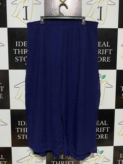 ROCKMANS |M| WAIST 28| B31| NAVY BLUE WIDE-LEG CULOTTES / PANTS