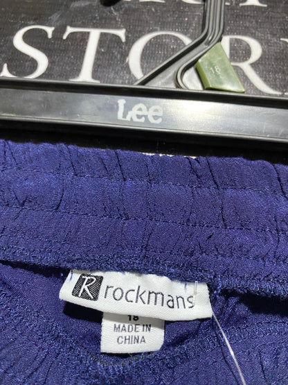 ROCKMANS |M| WAIST 28| B31| NAVY BLUE WIDE-LEG CULOTTES / PANTS