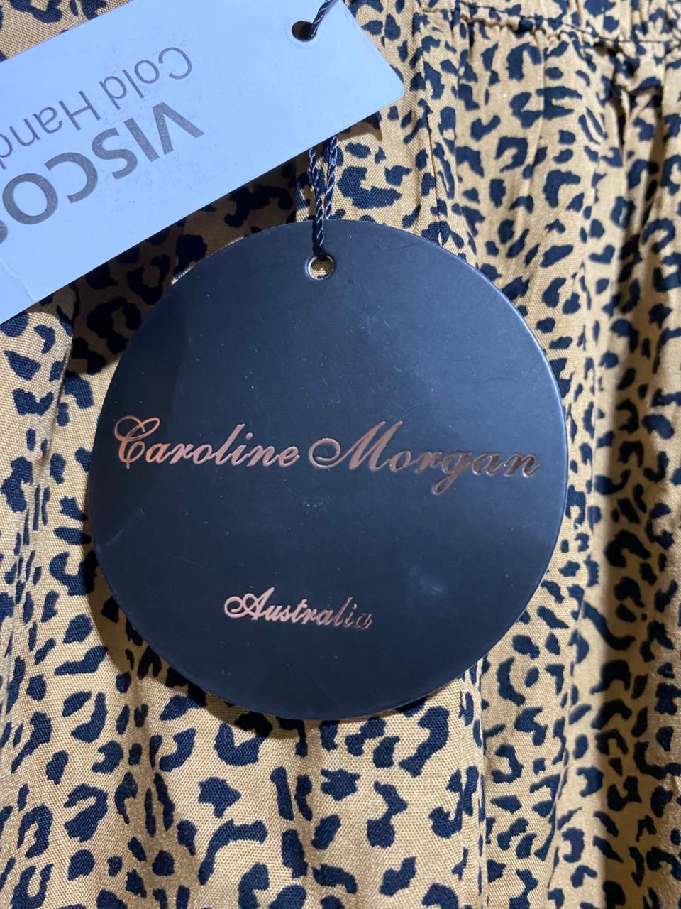 CAROLINE MORGAN |M| WAIST 28| B31| WOMEN'S LEOPARD PRINT SMOCKED JOGGERS / HAREM PANTS