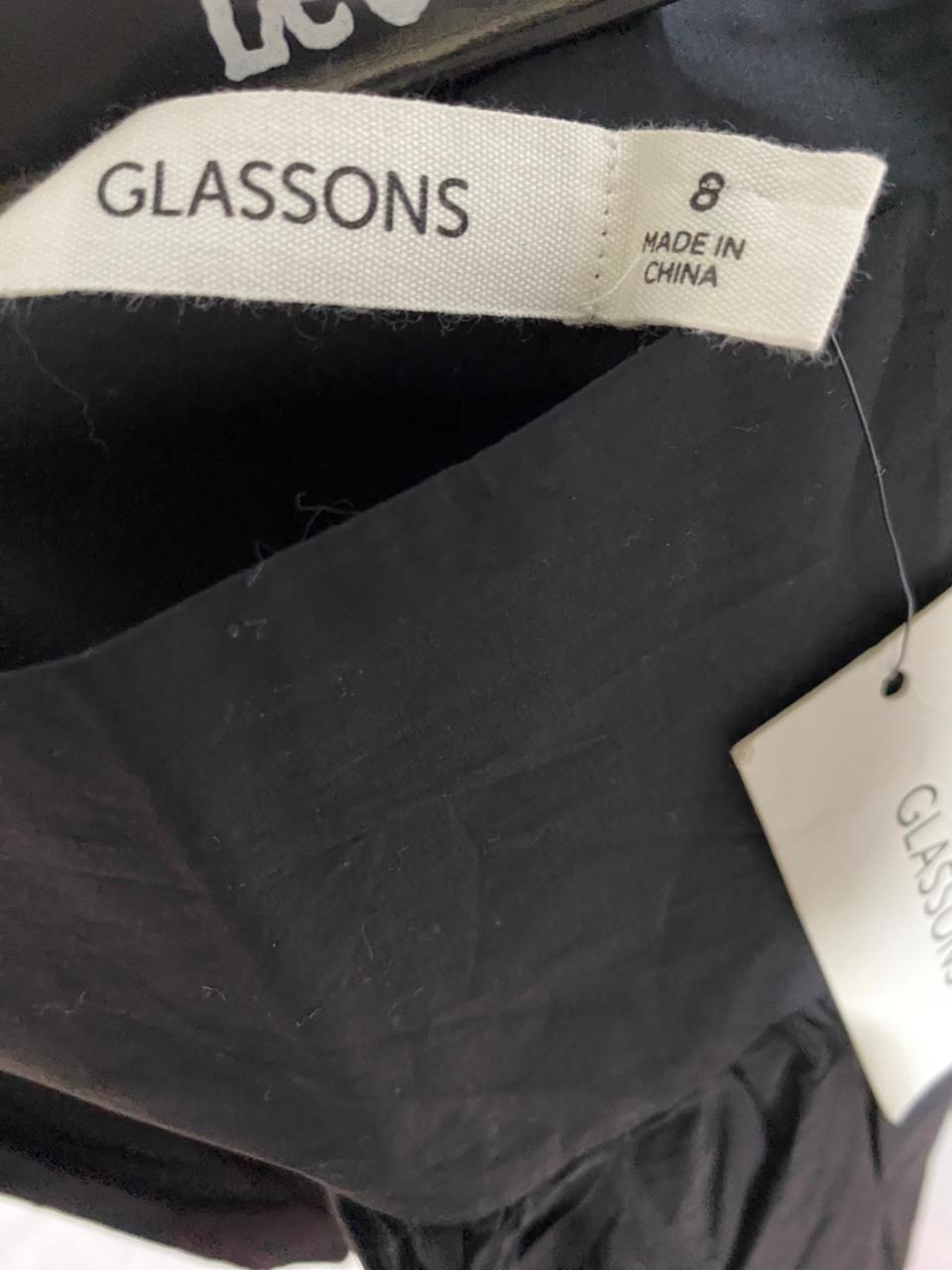 GLASSONS |L| WAIST 30| B31| BLACK PUFF BALL / BUBBLE MINI SKIRT