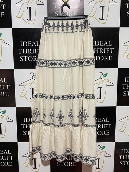 SHEIN |S| WAIST 26| B31| WOMEN'S BOHO BORDER PRINT TIERED MAXI SKIRT
