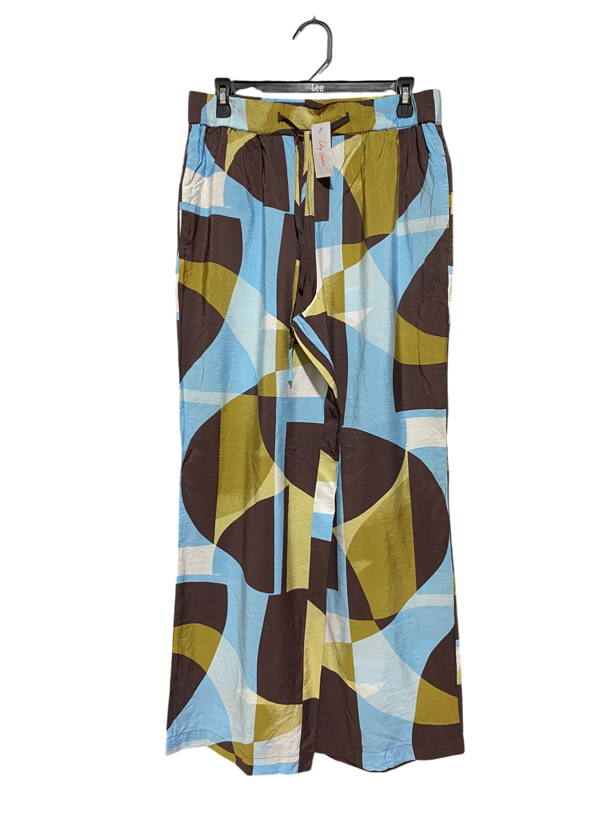 LILY LOVES |L| WAIST 30| B32| RETRO GEOMETRIC PRINT WIDE-LEG LOUNGE PANTS