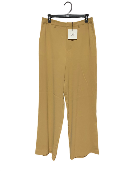 ATMOS & HERE |XL| WAIST 32| B32| CHIC MUSTARD BEIGE HIGH-WAISTED WIDE-LEG TROUSERS